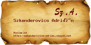 Szkenderovics Adrián névjegykártya
