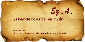 Szkenderovics Adrián névjegykártya